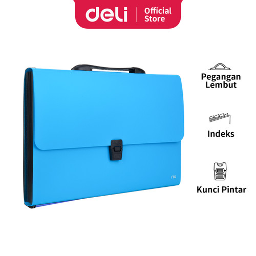 [EZO.7001505] Deli EB40402 Expanding File-Rio Buckled w/handle FC 13P 3C