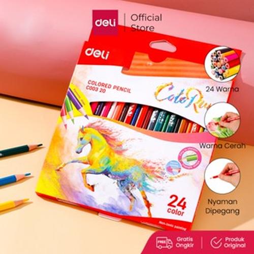 [EZO.7001561] DELI - EC00320 / Pensil Warna Anak Isi 24 PCS / Peralatan Sekolah