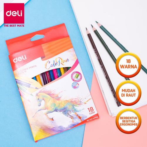 [EZO.7002983] DELI - EC00310 / Pensil Warna Anak 18 pc / Alat Lukis Murah Non Toxic