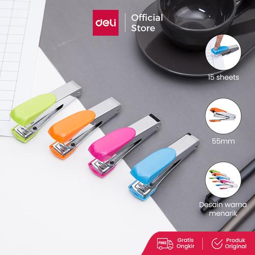[EZO.7001567] DELI Stapler #10 15sheets [E0260] - Stapler kantor berwarna