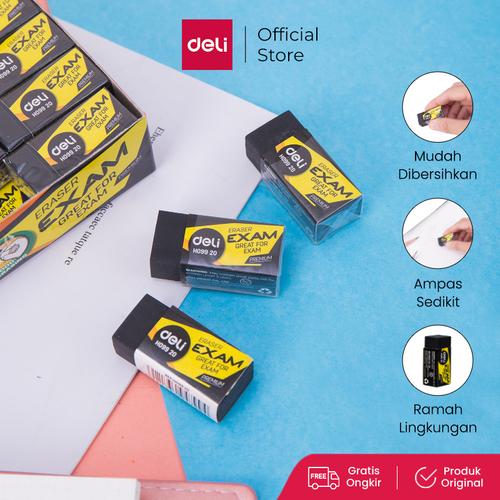 [EZO.7001581] DELI Exam Eraser Soft 2B Clean [EH09920] - Penghapus pensil