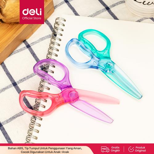 [EZO.7001570] DELI Plastic Scissors 120mm Safe [E6067] - Gunting plastik lucu