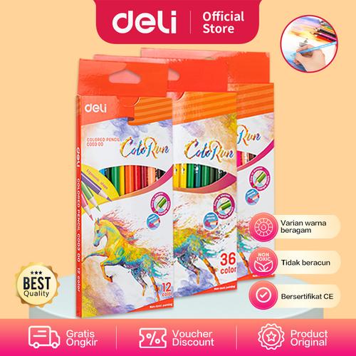 [EZO.7002998] DELI Colored Pencil 36C [EC00330] - Pensil warna anak-anak