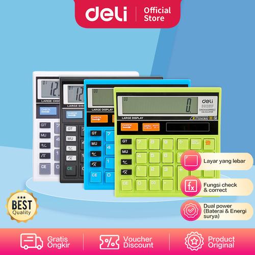 [EZO.7001588] DELI - W39231N / Kalkulator Hitung 12 Digit / Peralatan Kantor Murah