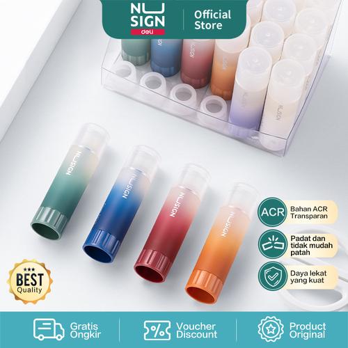 [EZO.7000597] Nusign Transparent Glue Stick Lem Kertas Transparan 8 15 21 gr NS14X