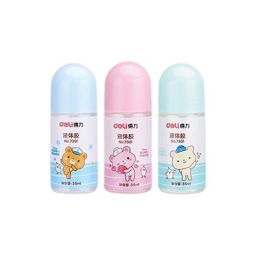 [EZO.7001973] Deli Liquid Glue / Lem Kertas / Lem Cair Bening Kartun Lucu 7301