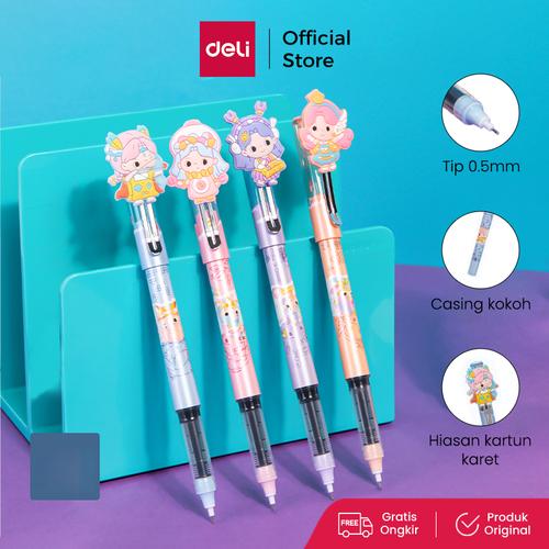 [EZO.7000661] Deli Roller Pen / Roller Gel Pen / Pulpen Roller Hitam 0.5mm S1651