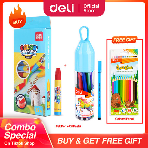 [EZO.7002038] COMBO SUPER HEMAT (Felt Pen, Pensil Warna Lucu, Krayon)