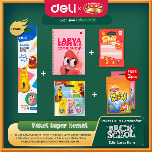 [EZO.7002041] Paket Back To School Edisi Larva Item FREE Cerebrofort Marine Gummy