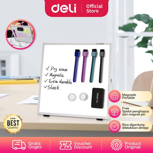 [EZO.7002073] Deli Vusign Whiteboard / Papan Tulis Magnet Dapat Gantung VS004A