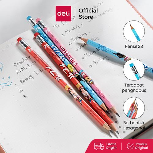 [EZO.7000757] Deli Graphite Pencil / Pensil Kayu 2B Edisi One Piece 12Pcs/Box EC021