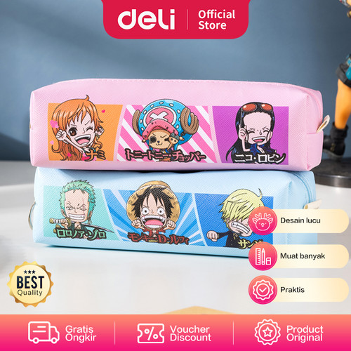 [EZO.7002096] Deli School Pencil Case / Tempat Pensil Karakter One Piece Lucu EH912