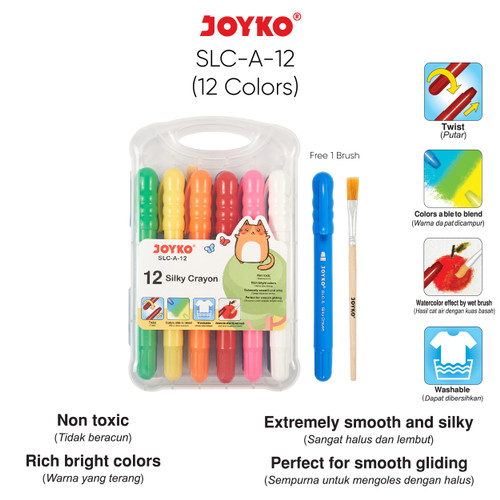 Silky Crayon Krayon Halus Joyko SLC-A Warna Colors