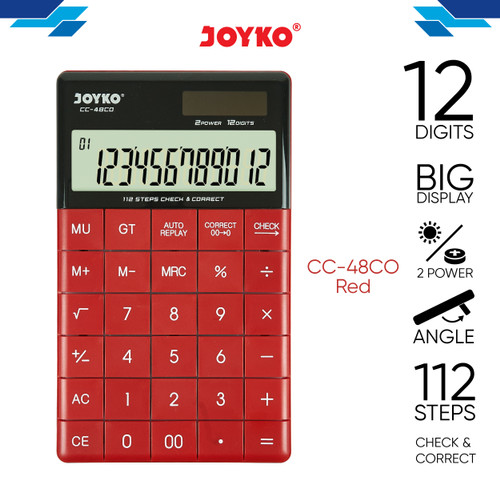 Calculator Kalkulator Joyko CC-48CO 12 Digits Check Correct