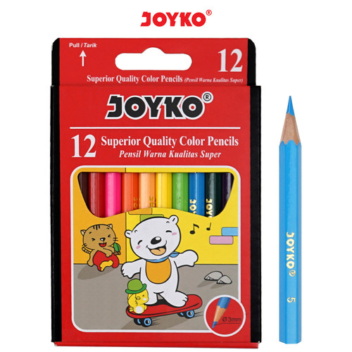 Joyko Pensil Warna Mini Short Color Pencils Hexagonal Grip