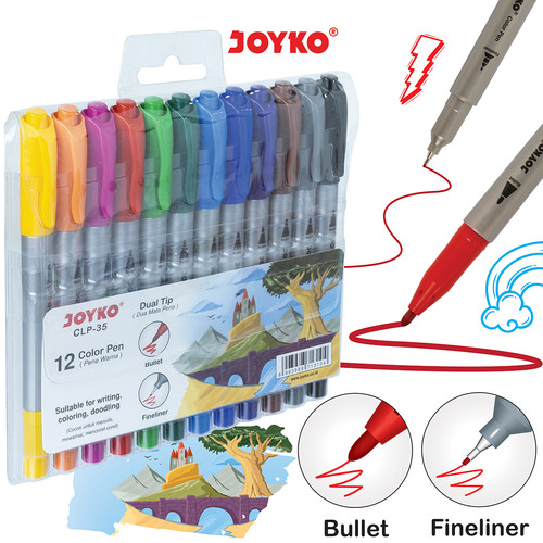 Color Pen Pulpen Pena Warna Joyko CLP-35 12 Warna Colors