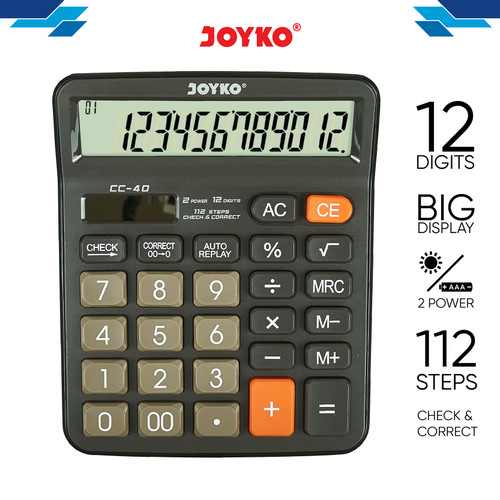 Calculator / Kalkulator Joyko CC-40 / 12 Digits / Check Correct
