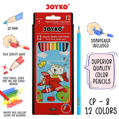 Color Pencil / Pensil Warna Joyko CP-8 / 12 Warna
