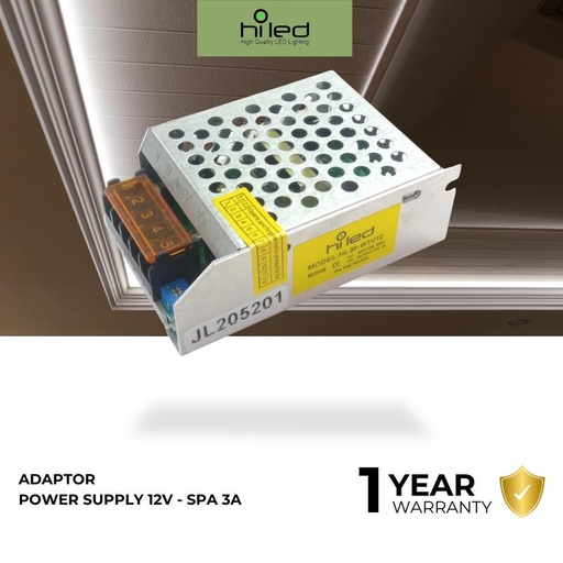 HILED Adaptor / Power Supply SPA 12 Volt 3 Ampere Real Capacity