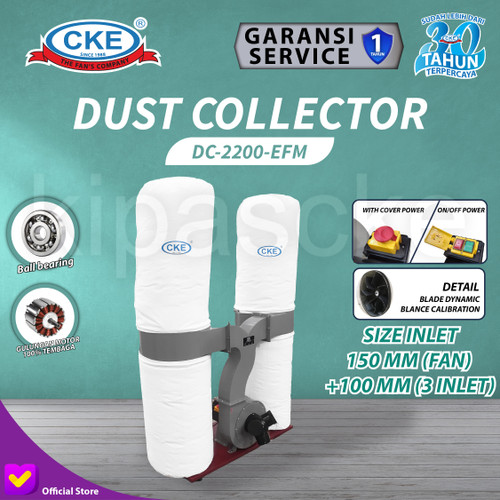 [EZM.0100146] Mesin Dust Collector Double Bag 3 HP 2.2KW 220V Penghisap Debu Kayu