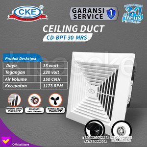 [EZM.0100170] Exhaust Fan Plafon 12 Inch Kipas Angin Dak / Hexos Plafon Ceiling 12"