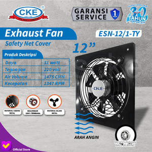 [EZM.0100174] Wall Exhaust Fan 12" Inch Kipas Exhaust Fan Dinding Industrial 12 Inch