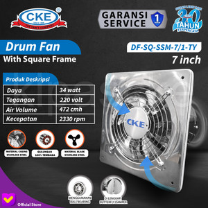 [EZM.0100189] Exhaust Fan Stainless 7" Inch Duct Booster Fan Plafon Dinding Besi