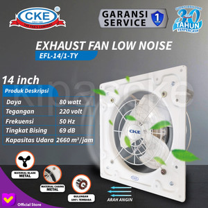 [EZM.0100191] Exhaust Fan Dinding Low Noise 14" Inch Kipas Hexos Industrial Fan