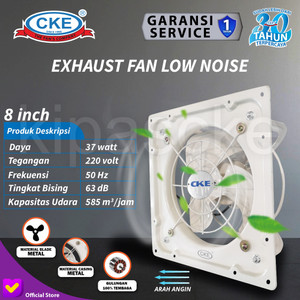 [EZM.0100194] Exhaust Fan Dinding Low Noise 8" Inch Kipas Hexos Industrial Fan