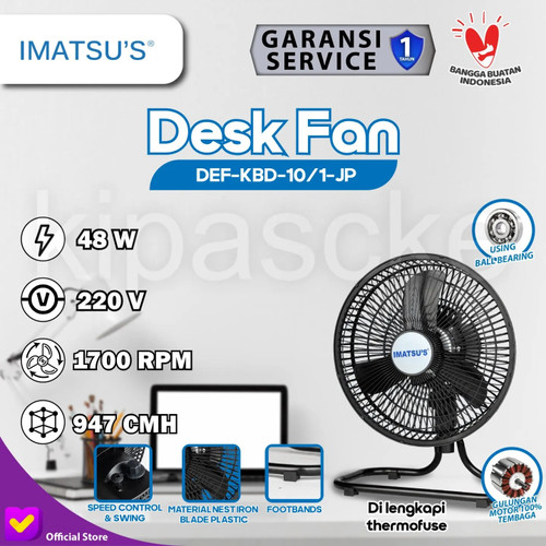 [EZM.0100210] Kipas Angin Meja 10" Inch Desk Fan Kipas Angin Tornado