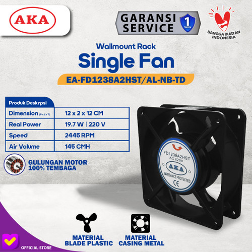 [EZM.0100211] Single Fan Wallmount Rack - Accessories Kipas Rack Server Cooling Fan