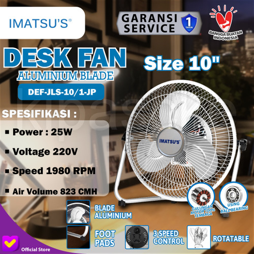 [EZM.0100216] Kipas Angin Meja / Desk Fan 10" Inch Tornado Baling Besi / Metal Blade