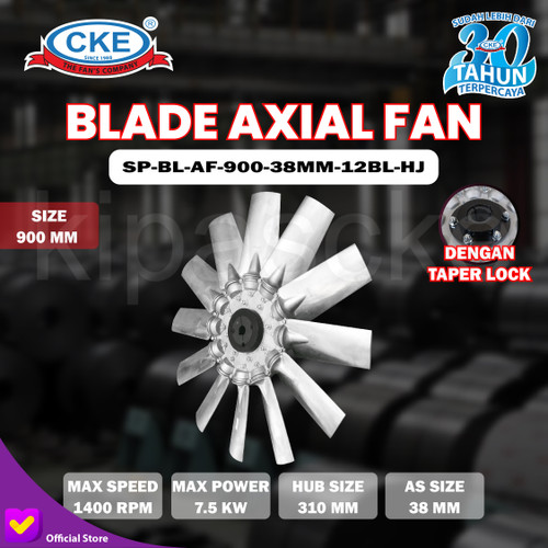 [EZM.0100221] Baling / Blade Kipas Axial Fan 36" Inch With Taperlock as 38 / 42 mm