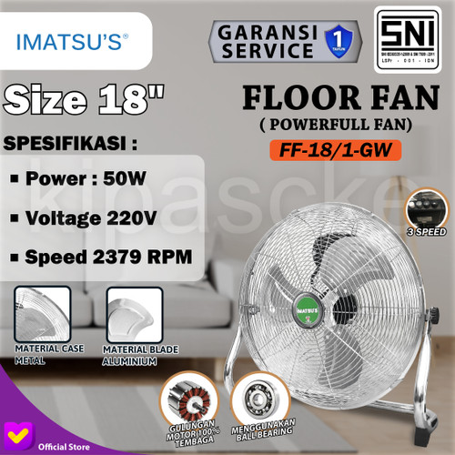 [EZM.0100228] Kipas Angin Lantai / Meja Tornado 18 Inch Floor / Desk Fan 18 Inch