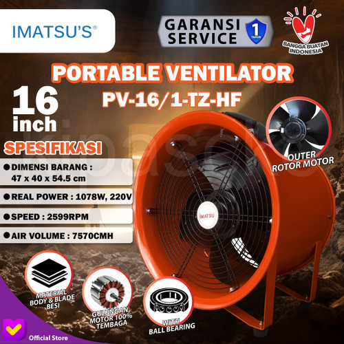 Portable Ventilator / Blower / Exhaust 16 Inch External Rotor Motor