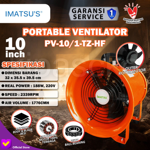 [EZM.0100236] Portable Ventilator / Blower / Exhaust 10 Inch External Rotor Motor