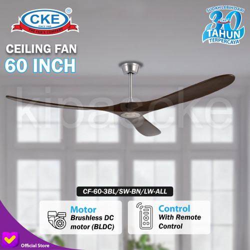 [EZM.0100248] Kipas Angin Gantung Plafon Kayu 60 Inch Ceiling Fan Hias 60" Dark Wood
