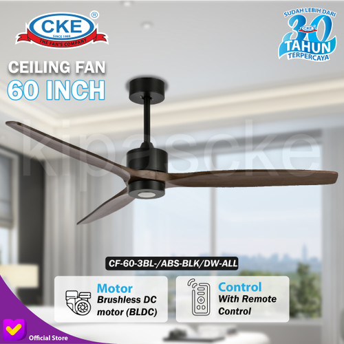 [EZM.0101397] Kipas Angin Gantung Plafon 60" Ceiling Fan Kayu Hias Dark Wood