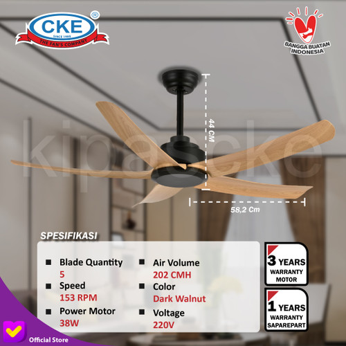 [EZM.0100250] Kipas Angin Gantung Plafon Baling Dekorasi 54" Inch Ceiling Fan Hias