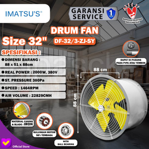 [EZM.0100267] Drum Fan Blower Tabung 32 Inch 380V Ball Bearing Kipas Blower Gedung