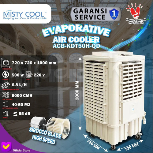 [EZM.0100274] Evaporative Air Cooler Penyejuk Ruangan 50M² Blower Pendingin Ruangan