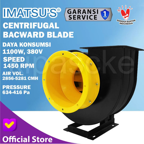 [EZM.0100297] Blower Centrifugal Fan 1.1KW 4.5A 380V 1450RPM Kipas Blower Keong