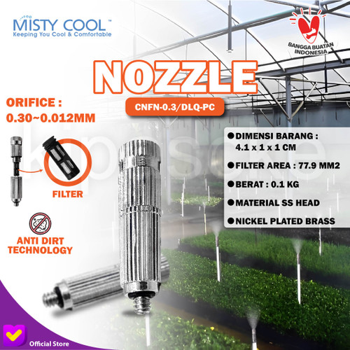 [EZM.0100306] MIST NOZZLE 0.15 0.2 0.3 0.4 0.5 MM FILTER SPRAYER EMBUN MISTING KABUT