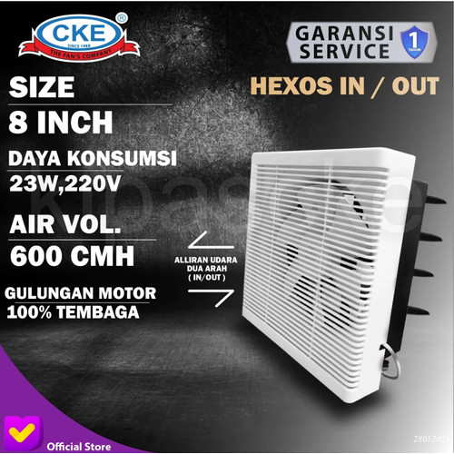 [EZM.0100308] Wall Exhaust Fan Tipe Dinding 8" 10" 12" Inch Kipas Angin Hexos Plafon