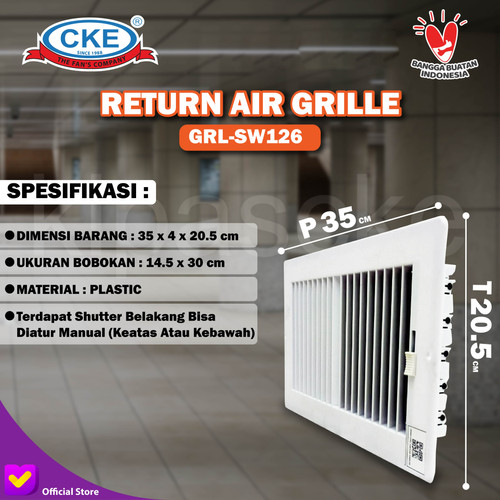 [EZM.0101418] RAG Return Air Grill AC Ducting 30 x 15 CM Grill Ventilasi AC Uk Dalam