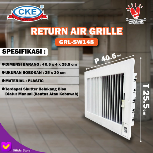 RAG Return Air Grill Ac Ducting 20 x 35 CM Grill Ventilasi AC Uk Dalam