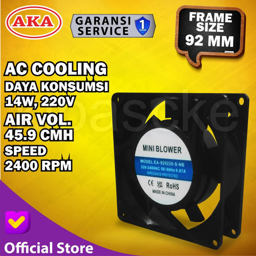 [EZM.0100322] Cooling Fan Exhaust Fan Kipas Pendingin Panel AKA 220V AC 9cm 9 cm 9x9