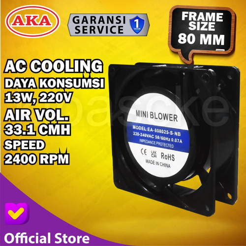 [EZM.0100323] Cooling Fan Exhaust Fan Kipas Pendingin Panel AKA 220V AC 8cm 8 cm 8x8