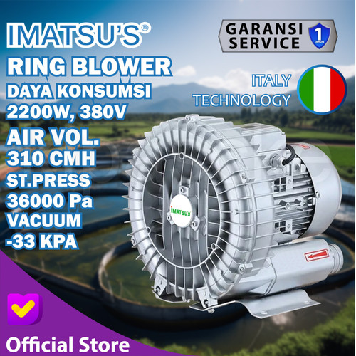 [EZM.0100329] Ring Blower 2200 3HP Air Pump Blower Tambak Kolam 2.2KW 2200Watt 380V
