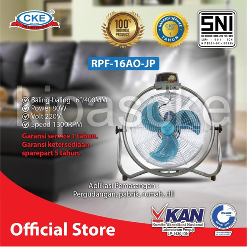 [EZM.0100341] Kipas Angin Lantai 16" Inch Swing Kipas Angin Tornado Floor Fan Besi